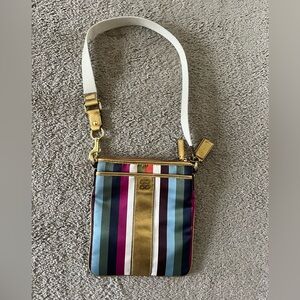 Vintage Coach Colorful Striped Crossbody